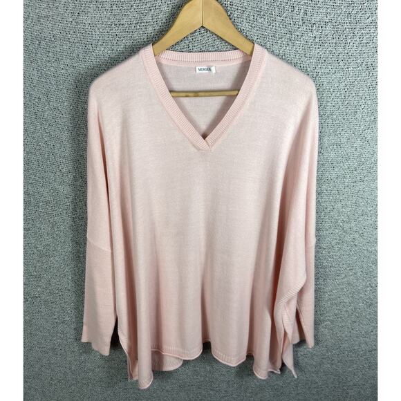 MerSea Catalina Sweater Women’s OS Rolled Hem EUC Pink Quiet Luxury Cozycore - Picture 1 of 15